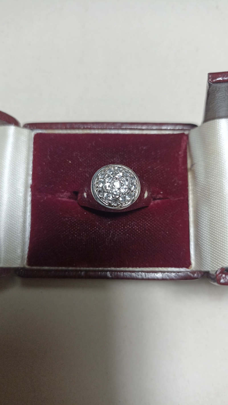 ANILLO DE ORO BLANCO 18 K CON CIRCONES BLANCOS  NUMERO 15 - 1