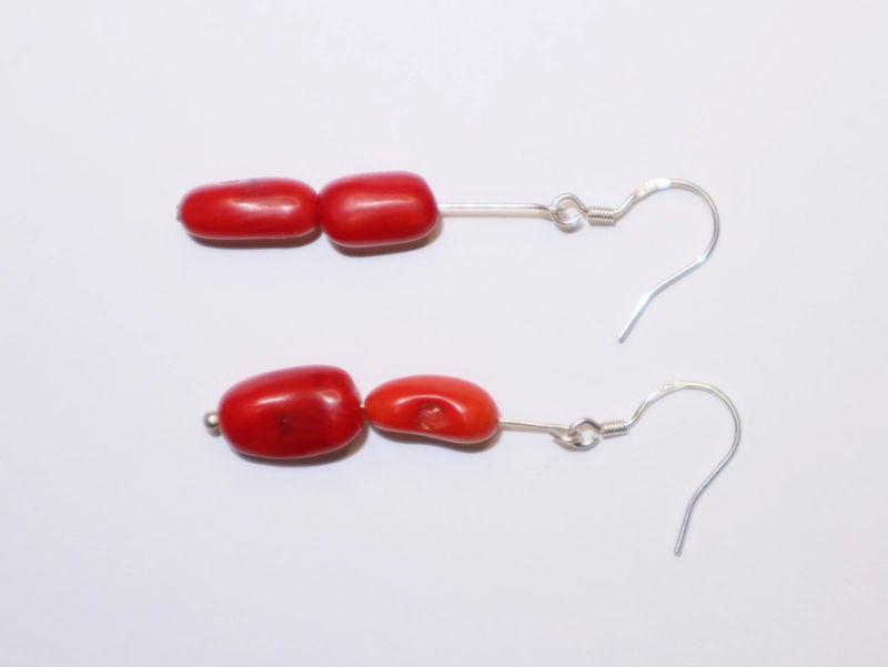 AROS DE  CORAL ROJO NATURAL - 1
