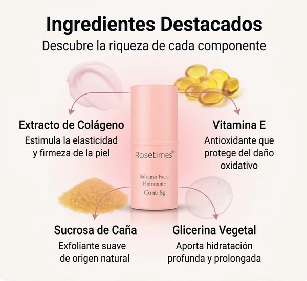 BÁLSAMO COREANO FACIAL HIDRATANTE ANTIARRUGAS 8G ROSETIMES - 2