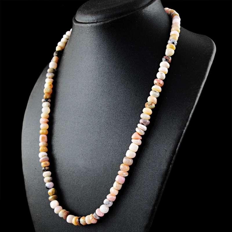 COLLAR DE OPALOS EN BRUTO ROSADO   ARTESANAL    AUSTRALIANO - 2