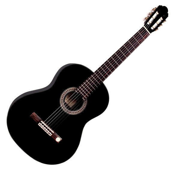 GUITARRA CLASICA EN COLOR EN COLOR NEGRO 39P C/BOLSO ALAGUEZ - 2