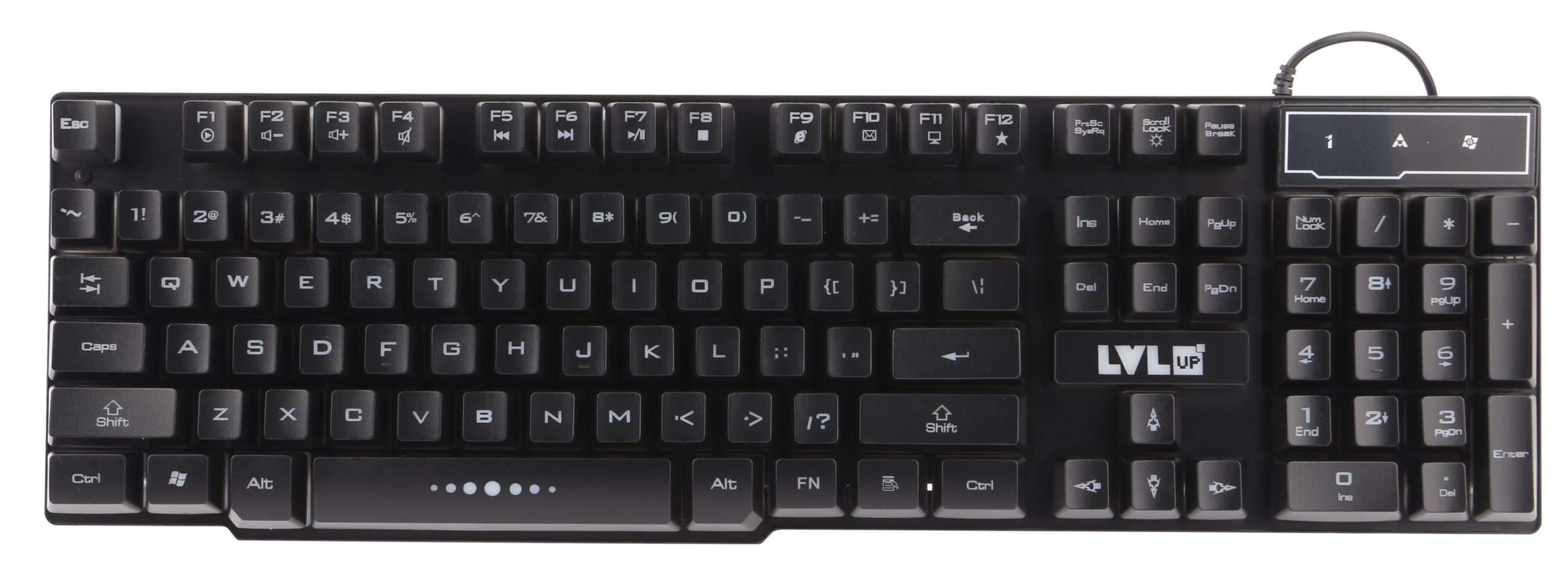 TECLADO GAMING LVLUP LEVEL UP RAINBOW LIGHT UP 18' - 2
