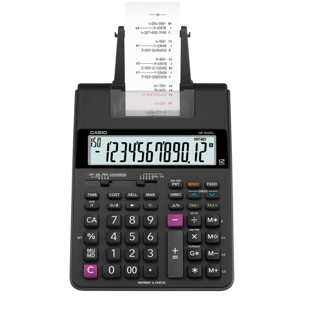 CALCULADORA CASIO HR-100RC SUMADORA CON IMPRESION - 1