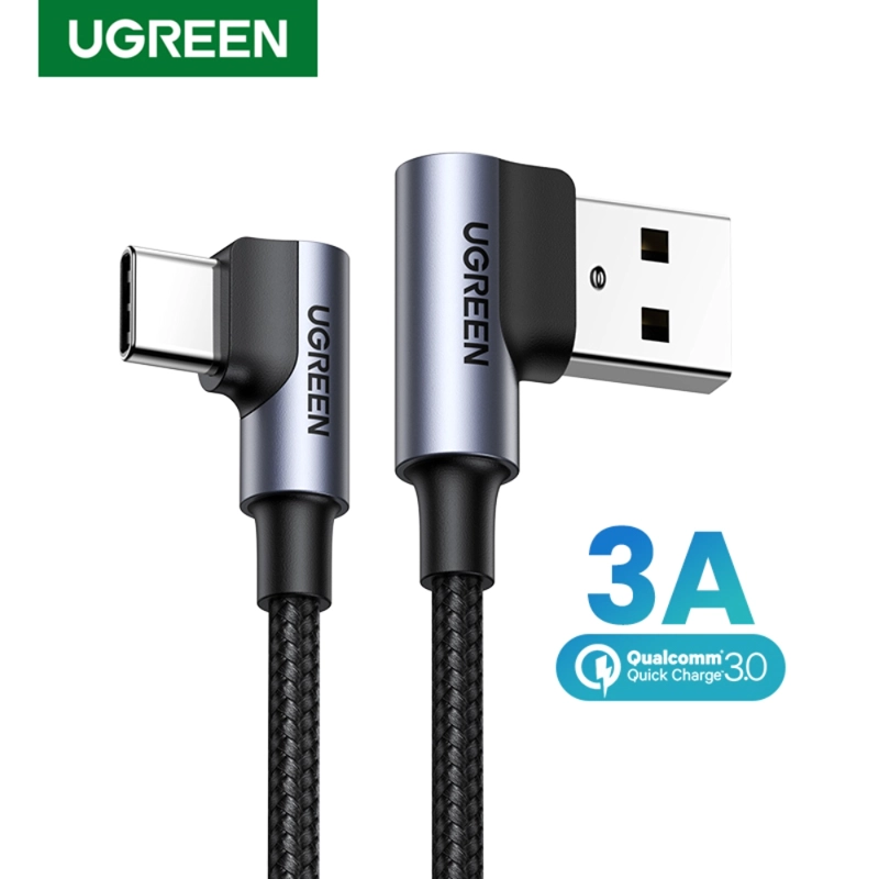 CABLE CURVO USB-AUSB-C 3A MAX TRENZADO 2M - 4