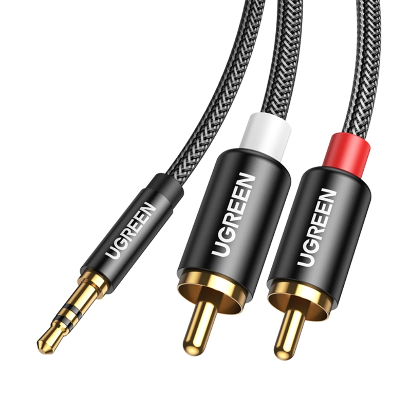 CABLE UGREEN AUDIO JACK 3.5MM/2RCA M/M 1.5M NEGRO AV116 - 1