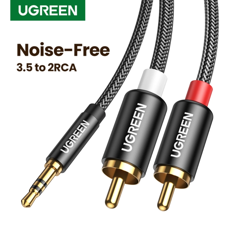 CABLE UGREEN AUDIO JACK 3.5MM/2RCA M/M 1.5M NEGRO AV116 - 3