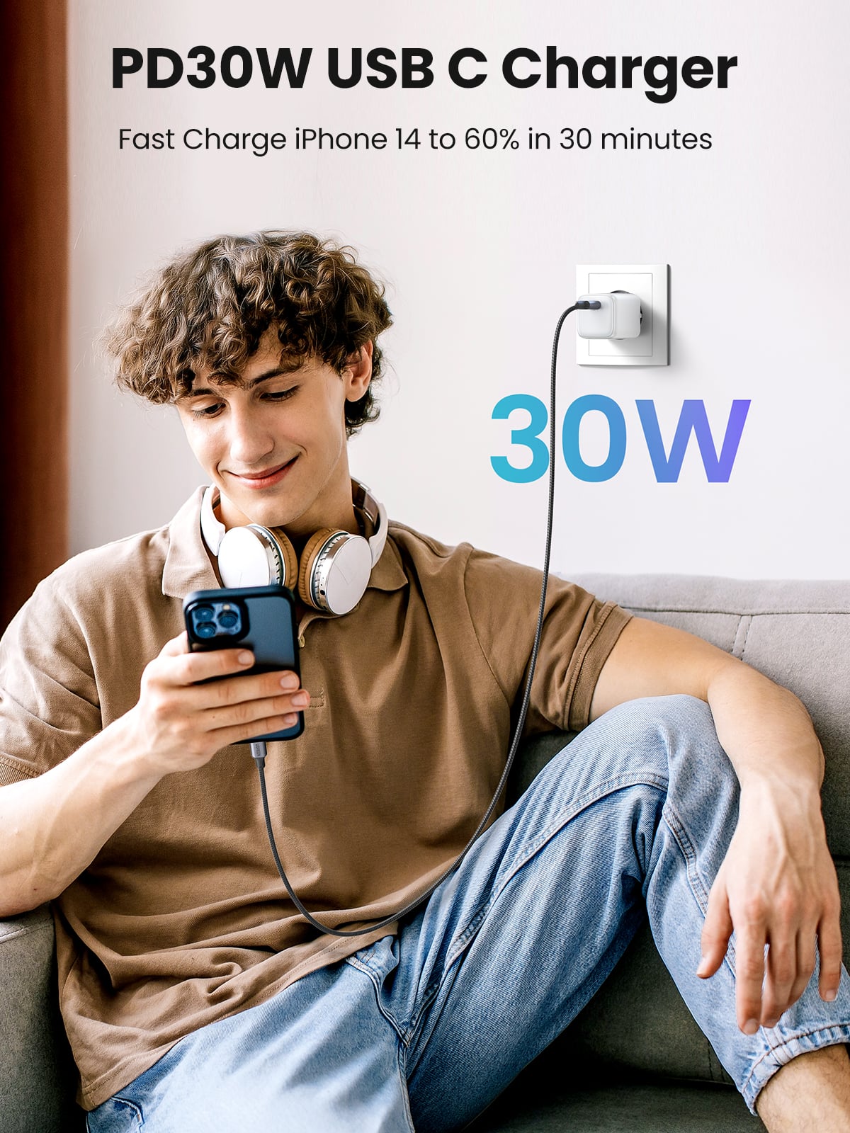CARGADOR 30W MINI NEXODE GAN TECH PD BLANCO UGREEN CD319-15326 - 3