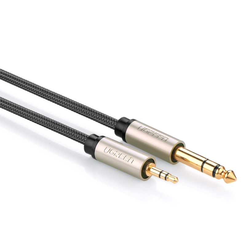 CABLE DE AUDIO PLUG ESTE REO 3.5MM A PLUG 6.3 ESTE REO M/M 5 METROS NEGRO AV127 - 1