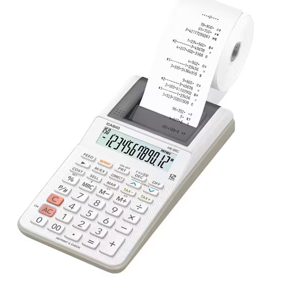 CALCULADORA CASIO HR-8RC-WE-DC BLANCO ROLLO - 1