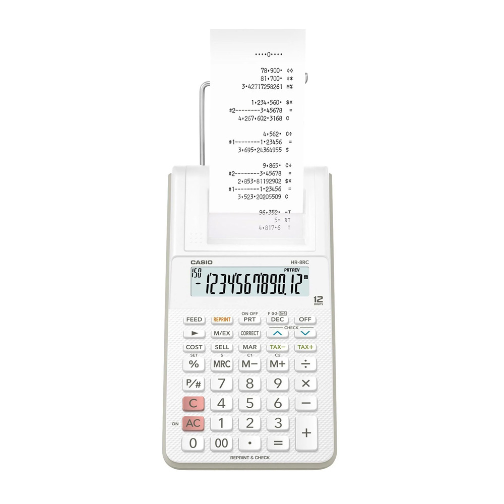 CALCULADORA CASIO HR-8RC-WE-DC BLANCO ROLLO - 2