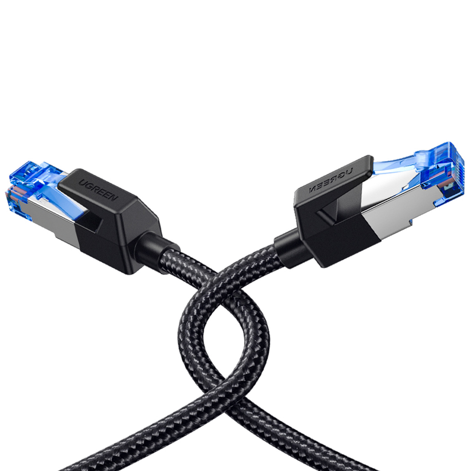 CABLE DE RED UGREEN CAT8 F/FTP DE 2 METROS (40GBPS) TRENZADO NEGRO NW153 - 2