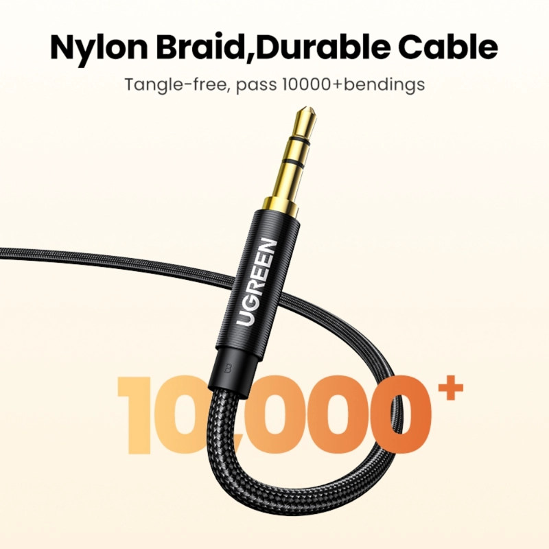 CABLE AUXILIAR 35MM MM 2M TRENZADO NEGRO UGREEN - 4