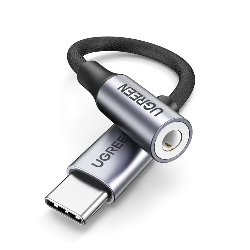 ADAPTADOR USB-C A JACK 3.5MM REFORZADO PARA AUDÍFONOS UGREEN AV161 - 1