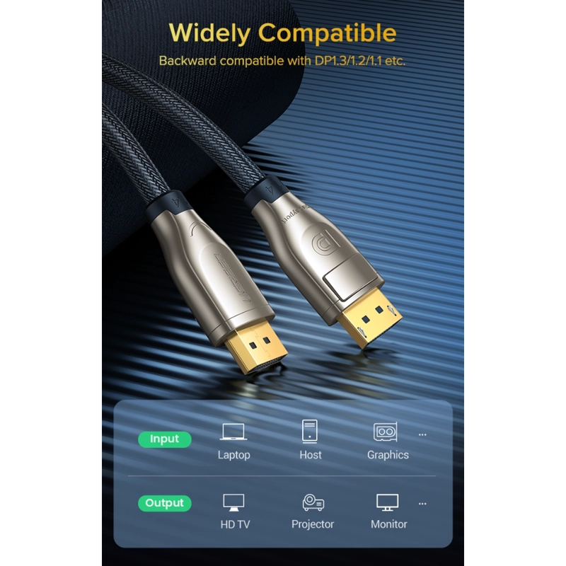 CABLE DISPLAYPORT 14 MM 2M BLINDADO UGREEN - 4