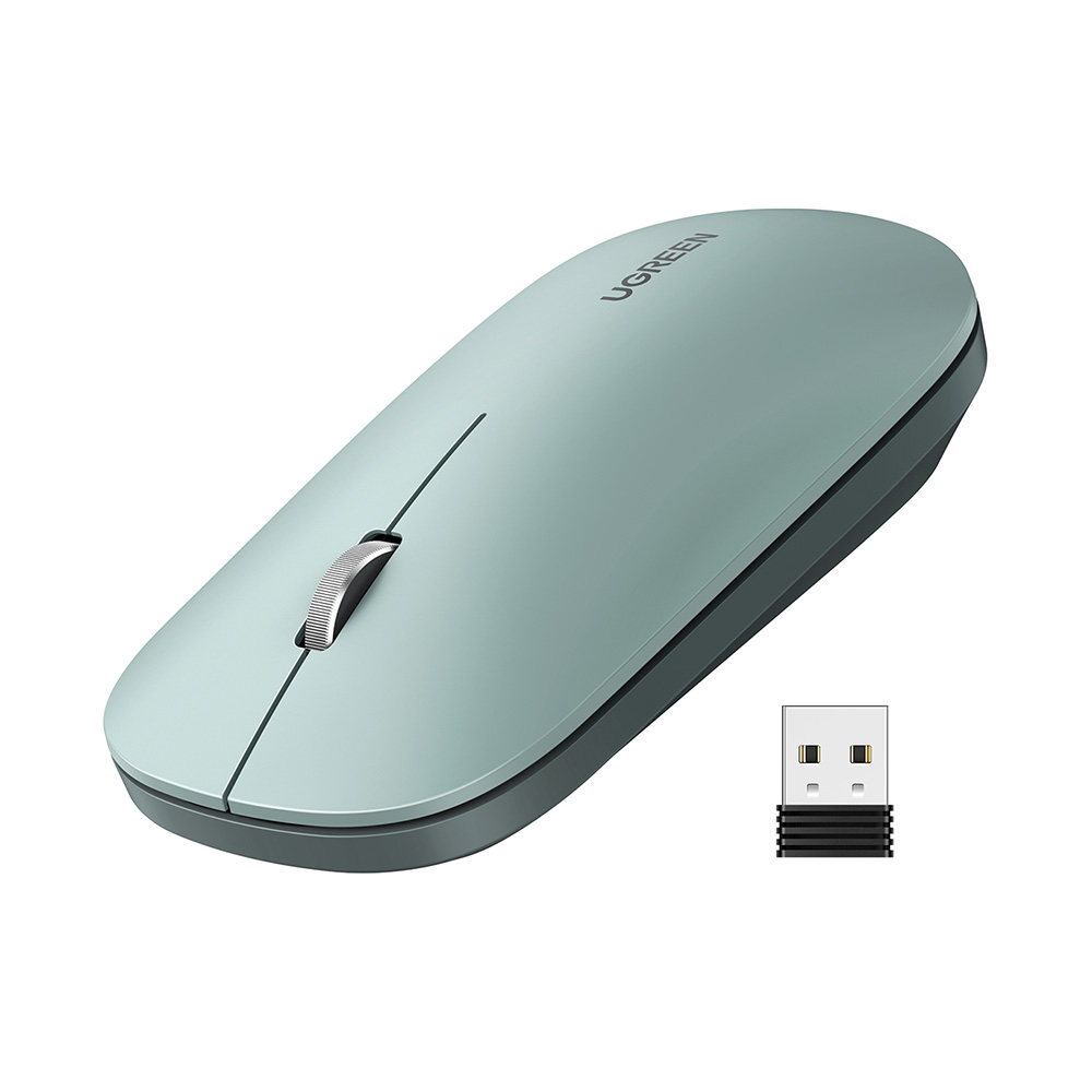 MOUSE INALÁMBRICO UGREEN SILENCIOSO ULTRA-SLIM VERDE CLARO MU001 - 1