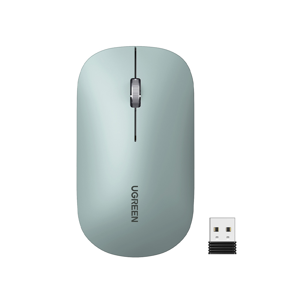 MOUSE INALÁMBRICO UGREEN SILENCIOSO ULTRA-SLIM VERDE CLARO MU001 - 3