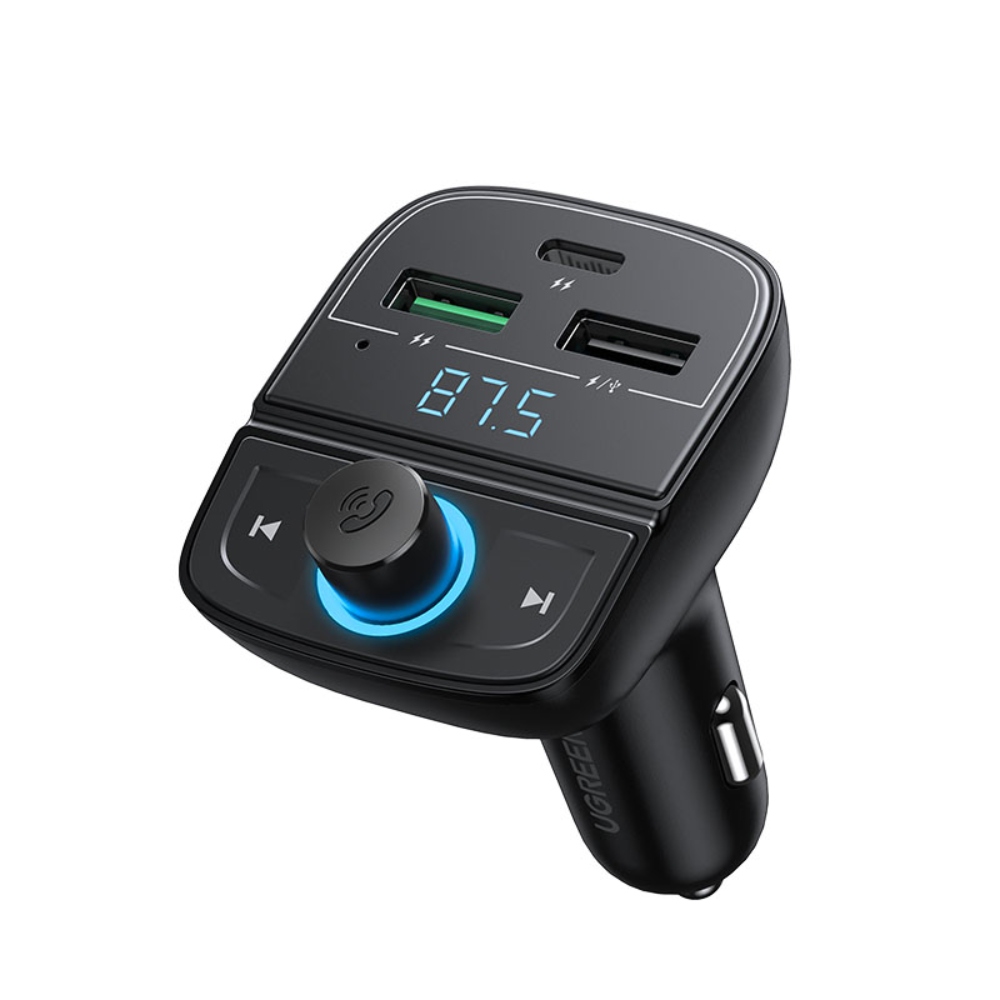 TRANSMISOR UGREEN DE AUDIO FM BLUETOOTH 5.0 AUTOMOVIL 2USB-A/1USB-C 36A+SLOT MICROSD CD229 - 3