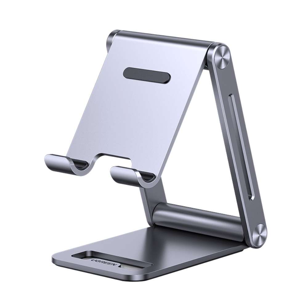 BASE DE ESCRITORIO PARA CELULAR DOBLE INCLINACION AJUSTABLE ALUMINIO SILVER UGREEN LP263 - 1