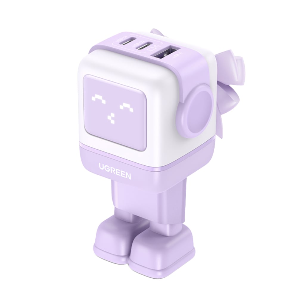 ROBOT GAN TECH CARGADOR 65W 1 USB-A + 2 USB-C PURPURA UGREEN CD361 - 1