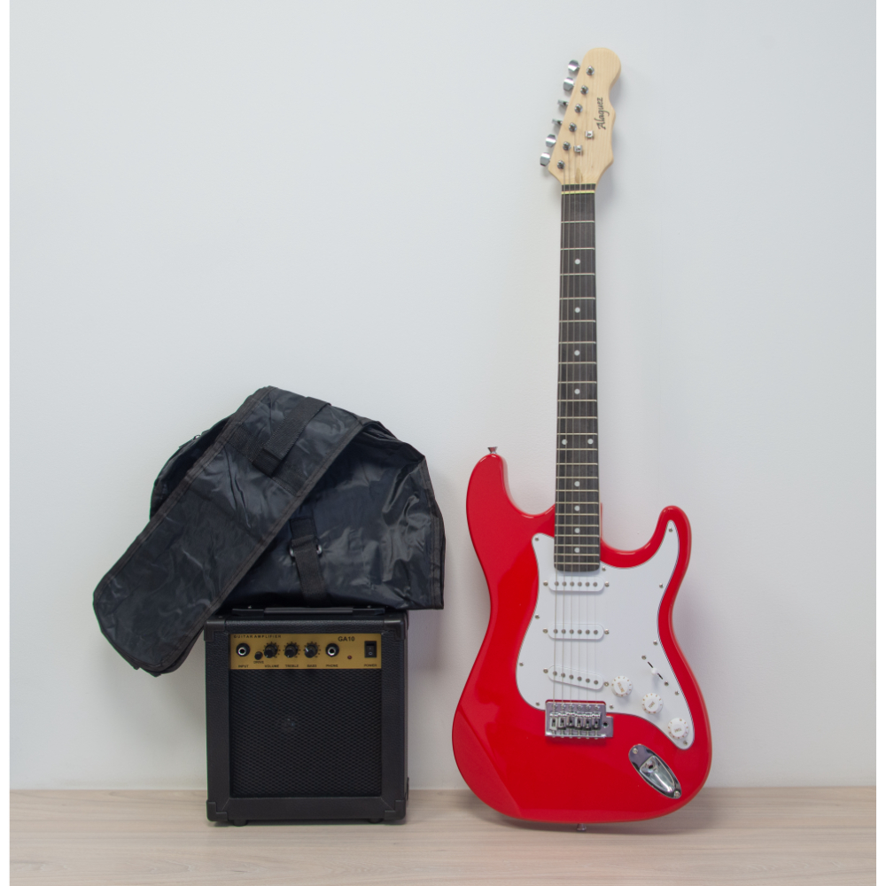 PACK GUITARRA ELECTRICA ROJA CON AMPIFICADOR 10W ALAGUEZ - 2