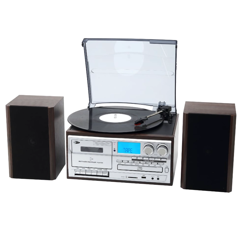 TORNAMESA BLUETOOTH CON CD Y CASSETTE + PARLANTES EXTERNOS - 3