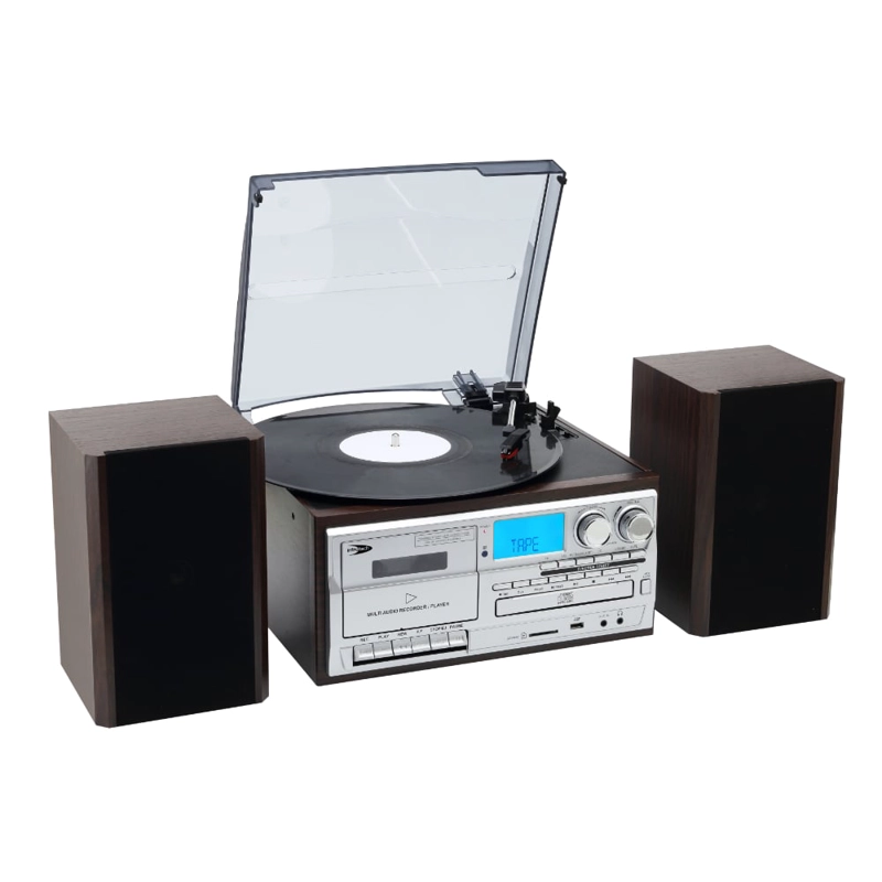 TORNAMESA BLUETOOTH CON CD Y CASSETTE + PARLANTES EXTERNOS - 4