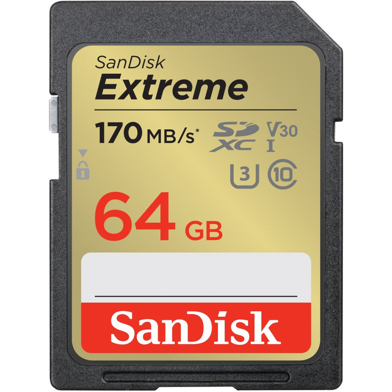 TARJETA SD EXTREME 64GB UHS-I 170MB/S 80MB/S SANDISK - 1