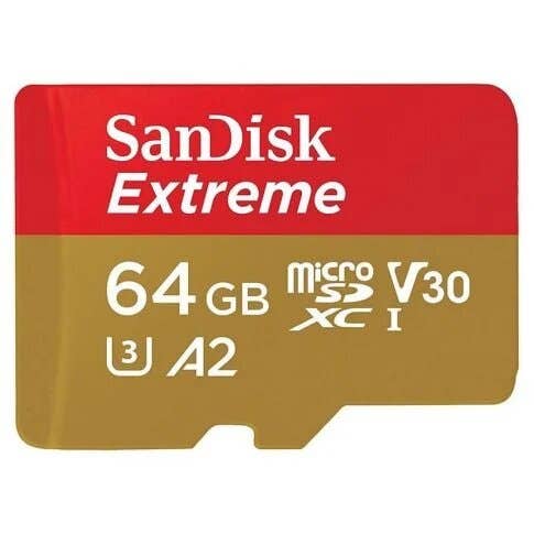 TARJETA MICROSD 64GB SANDISK EXTREME UHS-I U3 A2 (MOBILE) - 1