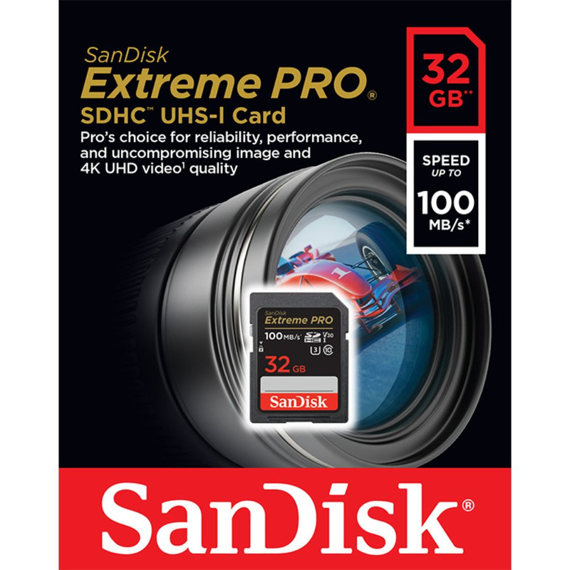 TARJETA SD 32GB EXTREME PRO R100MB/S W90MB/S 633X SANDISK
