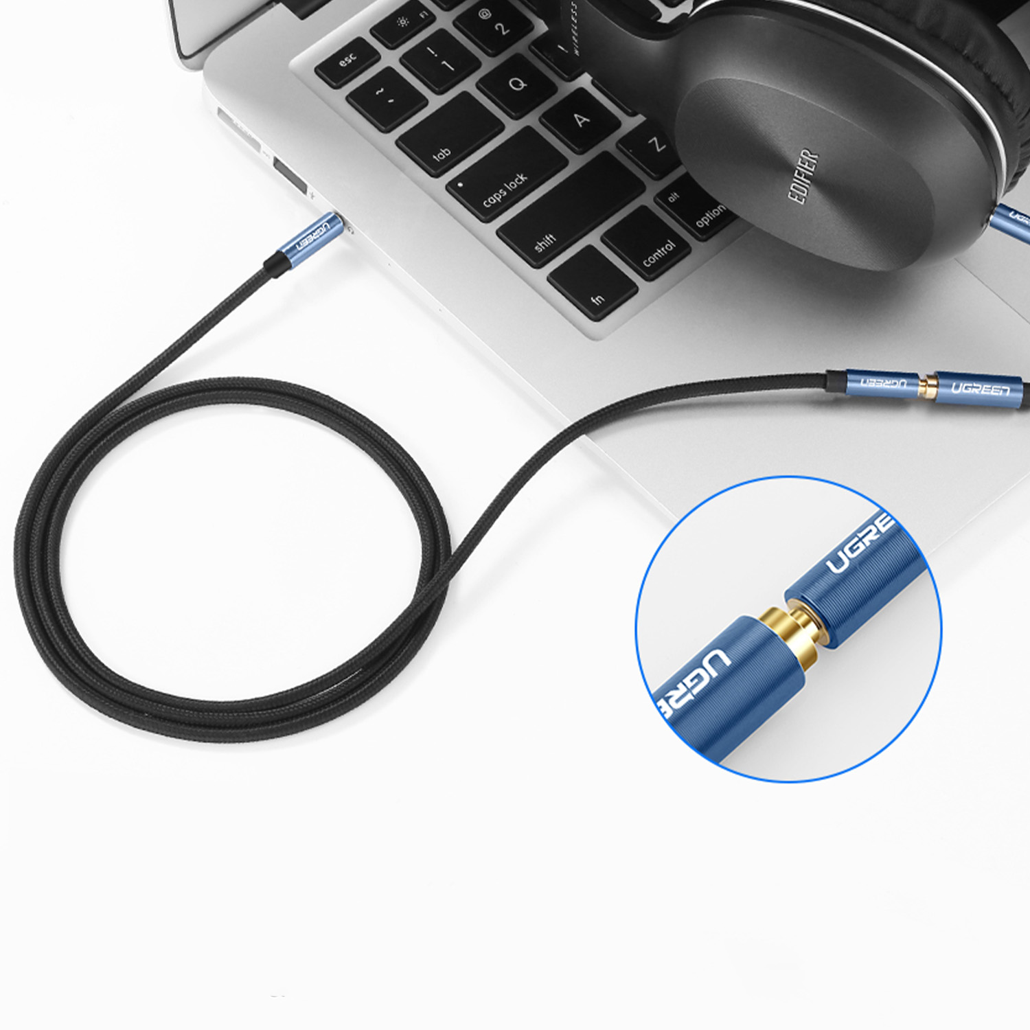 CABLE EXTENSION 3.5MM 4 POLOS M/H 1M NEGRO UGREEN - 3