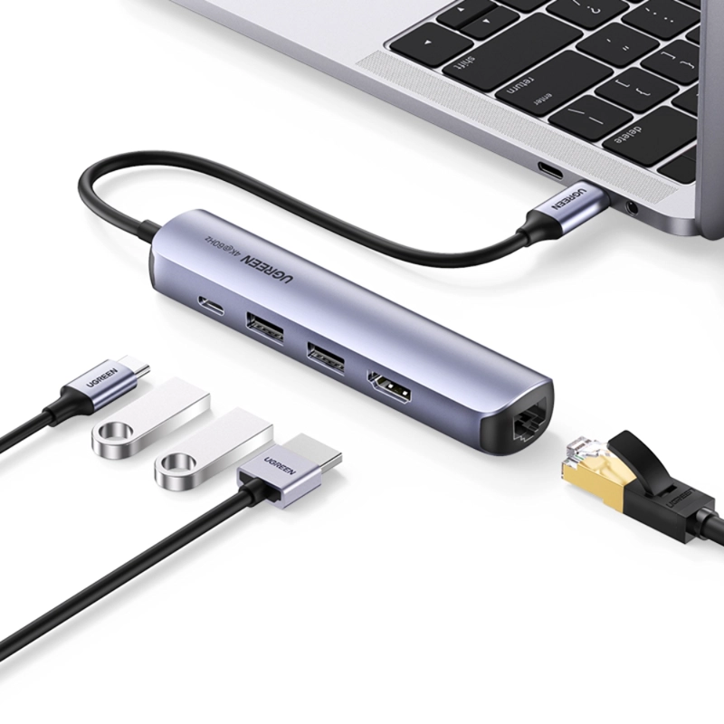 MULTIPUERTO USB-C HDMI+USB+RJ45 PD UGREEN - 2