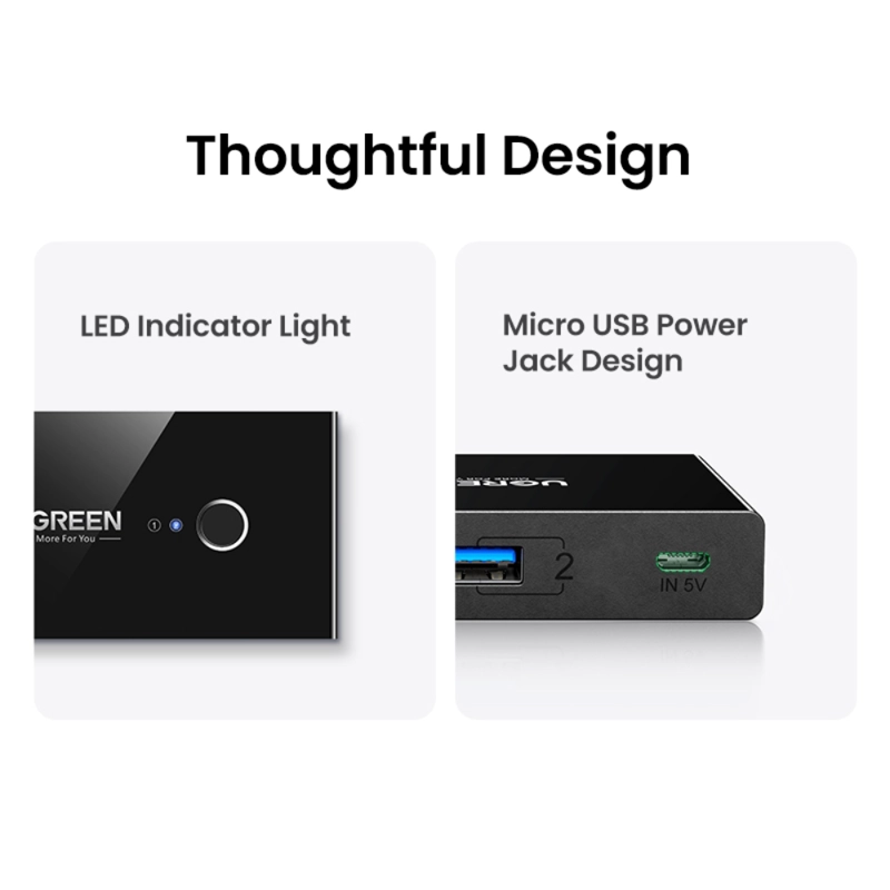 SWITCH USB 30 2X4 NEGRO UGREEN - 1