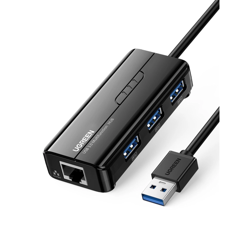 HUB USB-A A 3USB + RJ45 GIGABIT NEGRO UGREEN - 1