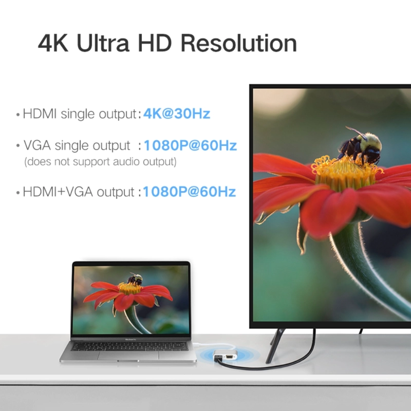 CONVERTIDOR USB-C A HDMI+VGA+PD GRIS UGREEN - 3