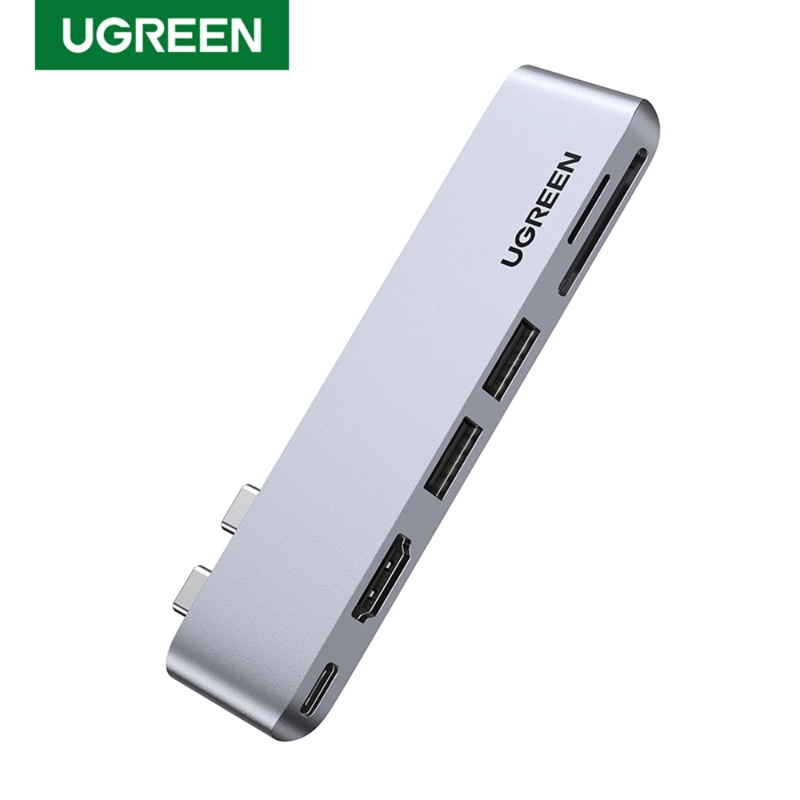 ADAPTADOR UGREEN USB-C DUAL A HDMI+2*USB 3.0 A+TF/SD+USB-C HEMBRA - 2