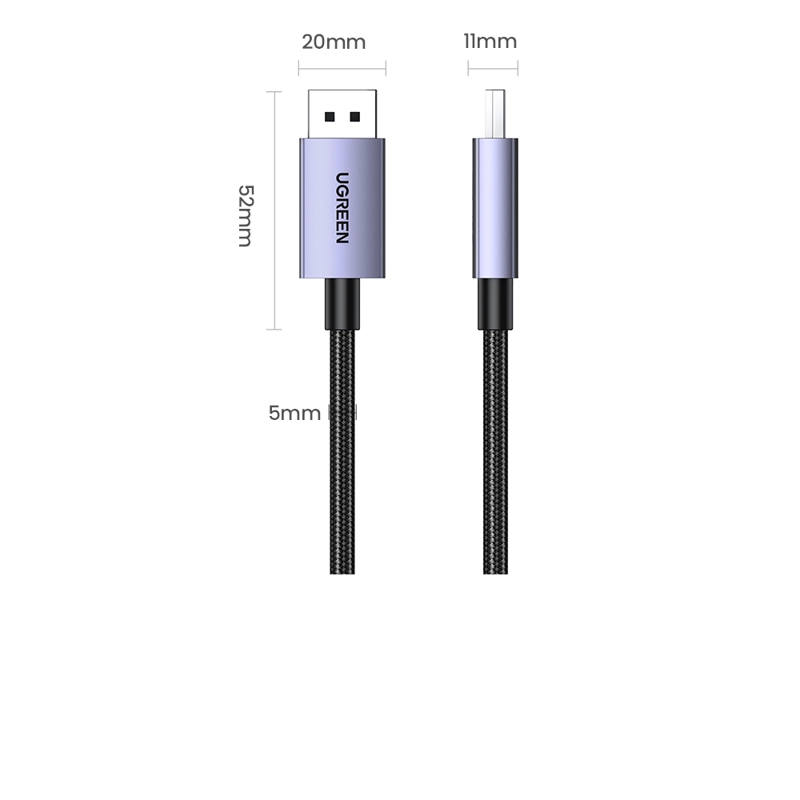 CABLE DISPLAYPORT 21 MM 3M BLINDADO UGREEN - 4