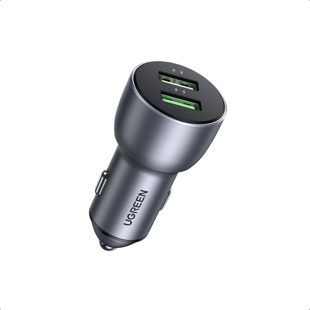 CARGADOR AUTO 2USB-A 36W ALUMINIO UGREEN - 1