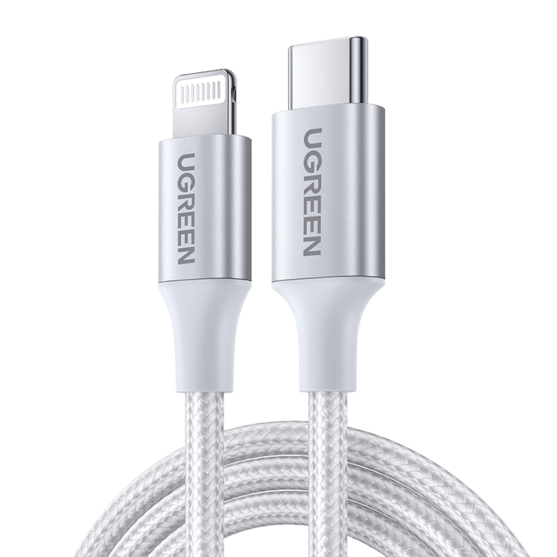 CABLE LIGHTNINGUSB-C 3A 2M MFI SILVER UGREEN US304 - 1