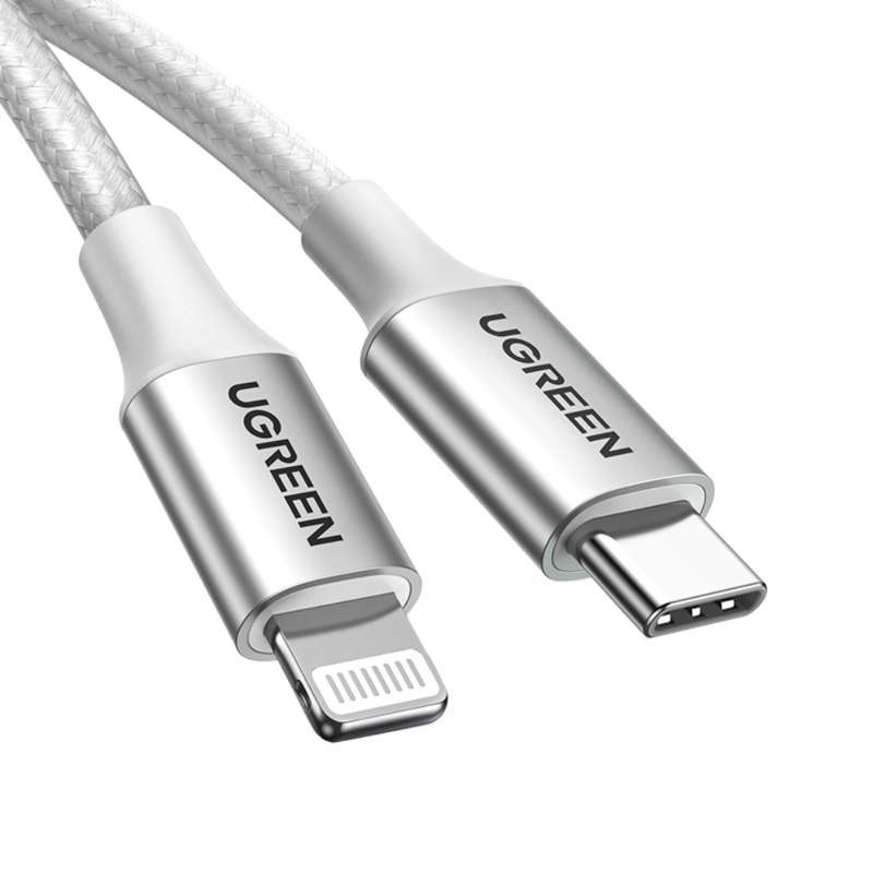 CABLE LIGHTNINGUSB-C 3A 2M MFI SILVER UGREEN US304 - 3