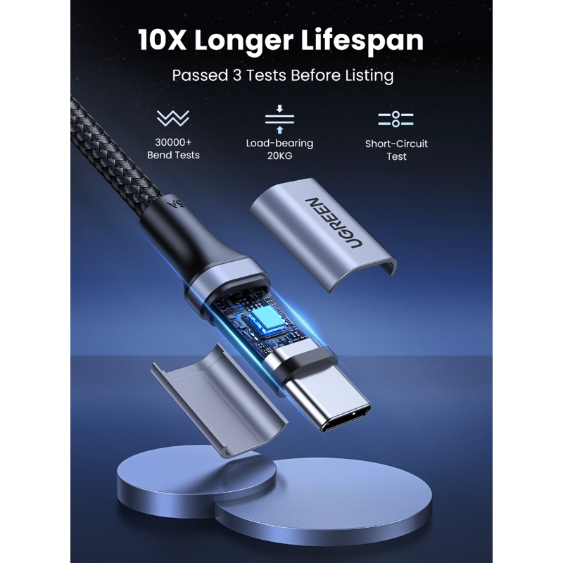 CABLE USB-C A USB-C 100W 2M REFORZADO NEGRO UGREEN US316 - 4