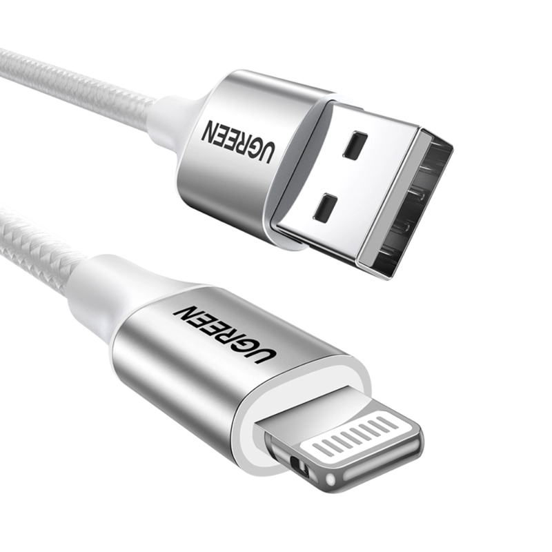 UGREEN CABLE LIGHTNINGUSB-A 24A 1M MFI BLANCO UGREEN US199