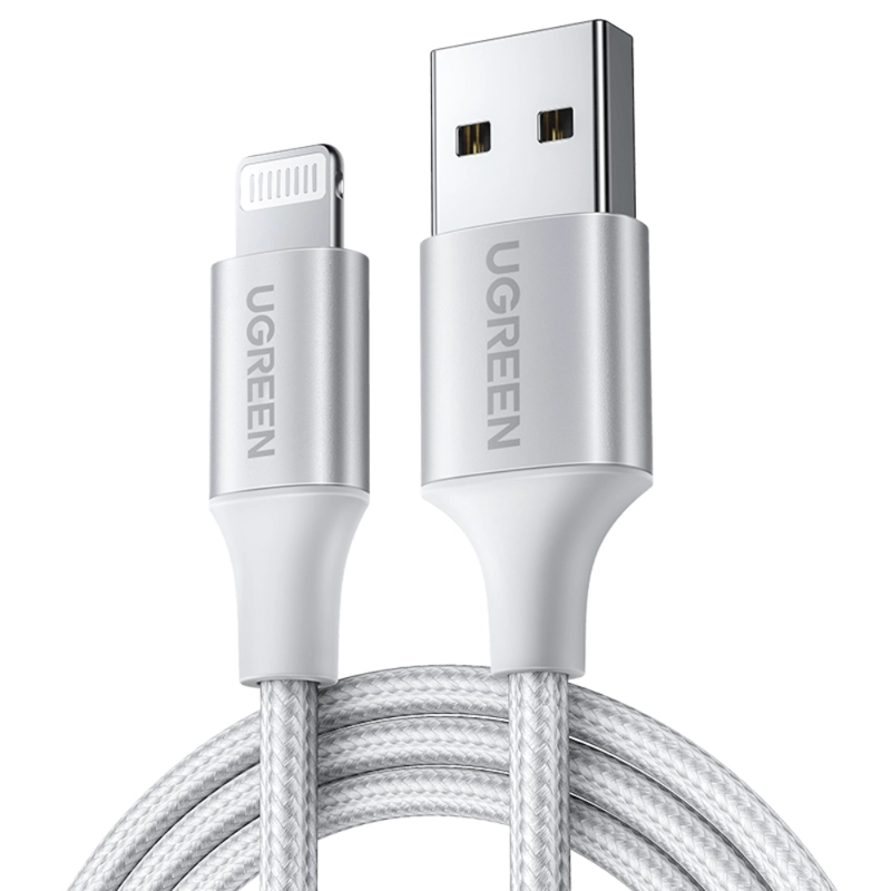 CABLE LIGHTNINGUSB-A 24A 2M MFI BLANCO UGREEN US199 - 2