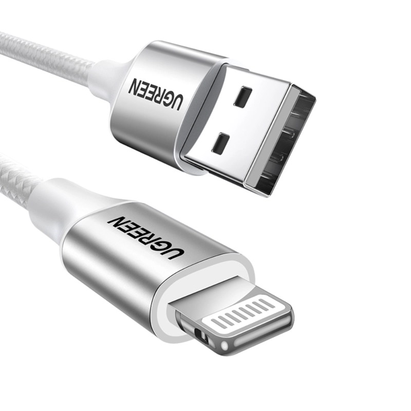 CABLE LIGHTNINGUSB-A 24A 2M MFI BLANCO UGREEN US199 - 4