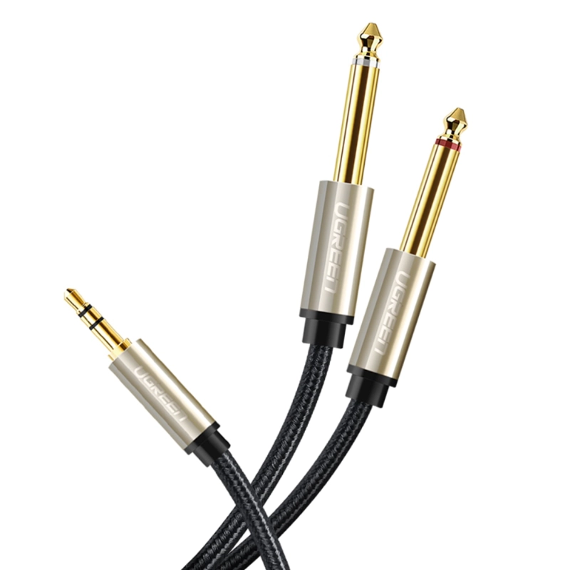 CABLE DE AUDIO JACK ESTE REO 3.5MM/2JACK 6.3MM MONO 2 METROS GRIS AV126 - 3