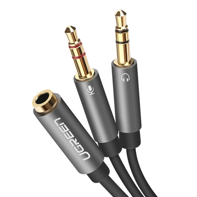 CABLE DIVISOR DE AUDIO JACK 3.5MM H/2M A 2 PLUG 3.5MM NEGRO - 4