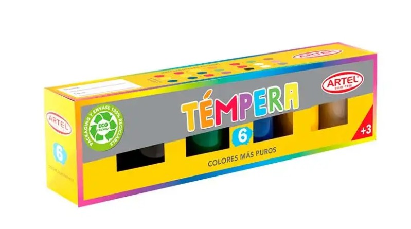 CAJA DE TEMPERA 6 COLORES - 1