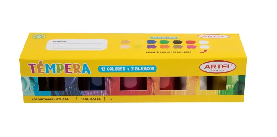 CAJA DE TEMPERA 12 COLORES - 1
