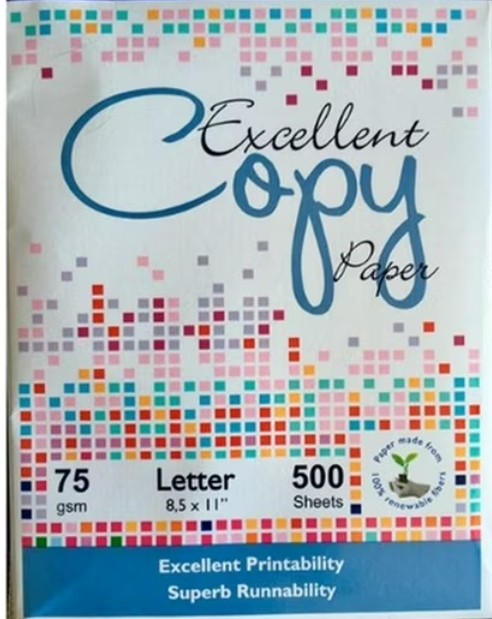 RESMA PAPEL TIPO CARTA EXCELLENT - 500 HOJAS - 75 GR - 1