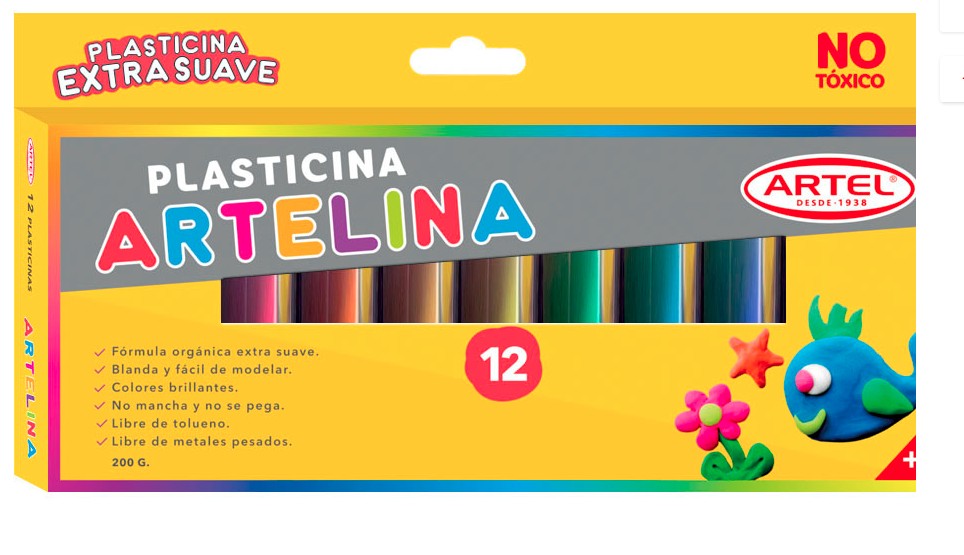 PLASTICINA ARTELINA 12 COLORES - 1