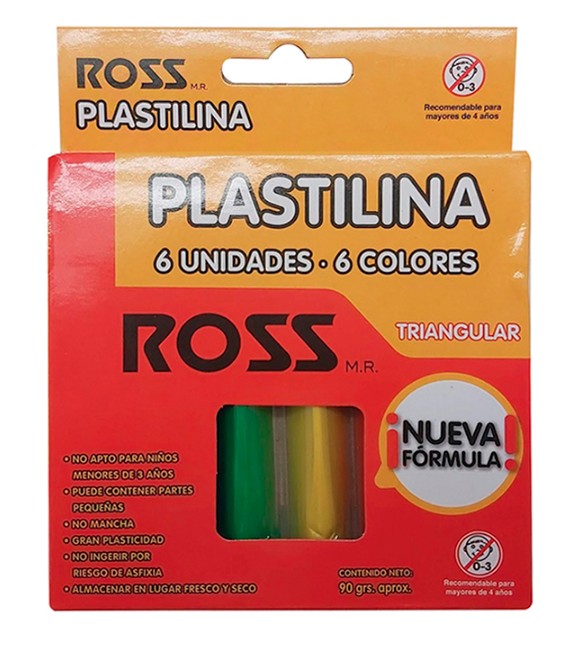PLASTICINA 6 UNIDADES 6 COLORES TRIANGULAR - 1